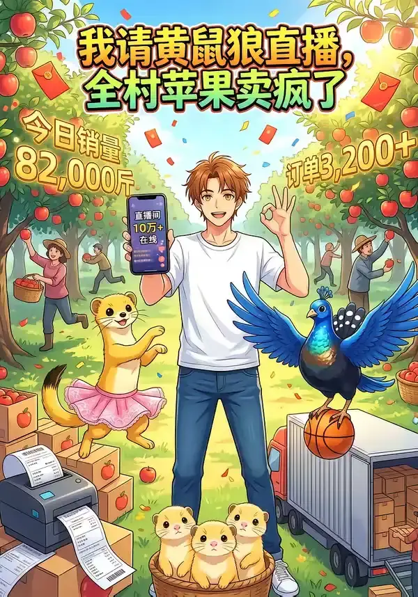 我请黄鼠狼直播,全村苹果卖疯了