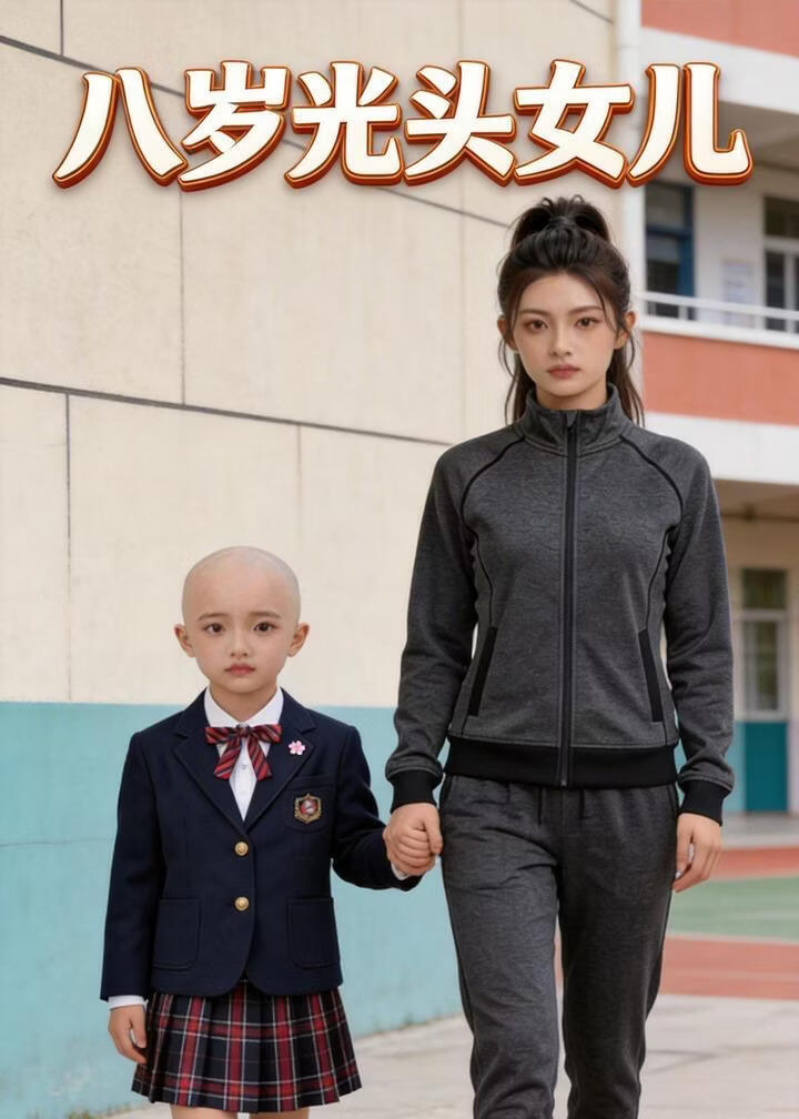 八歲光頭女兒